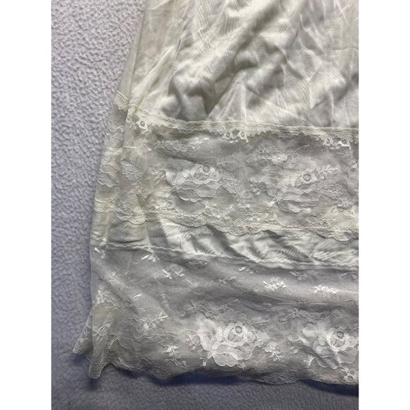 Vintage Miss Elaine Ivory Lace & Satin Nightgown Slip Dress #7212 - Picture 4 of 8
